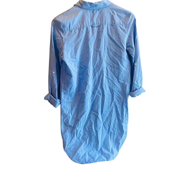 Lacoste Shirt Dress Cotton Blue Popover Coastal Grandma preppy - Picture 3 of 8